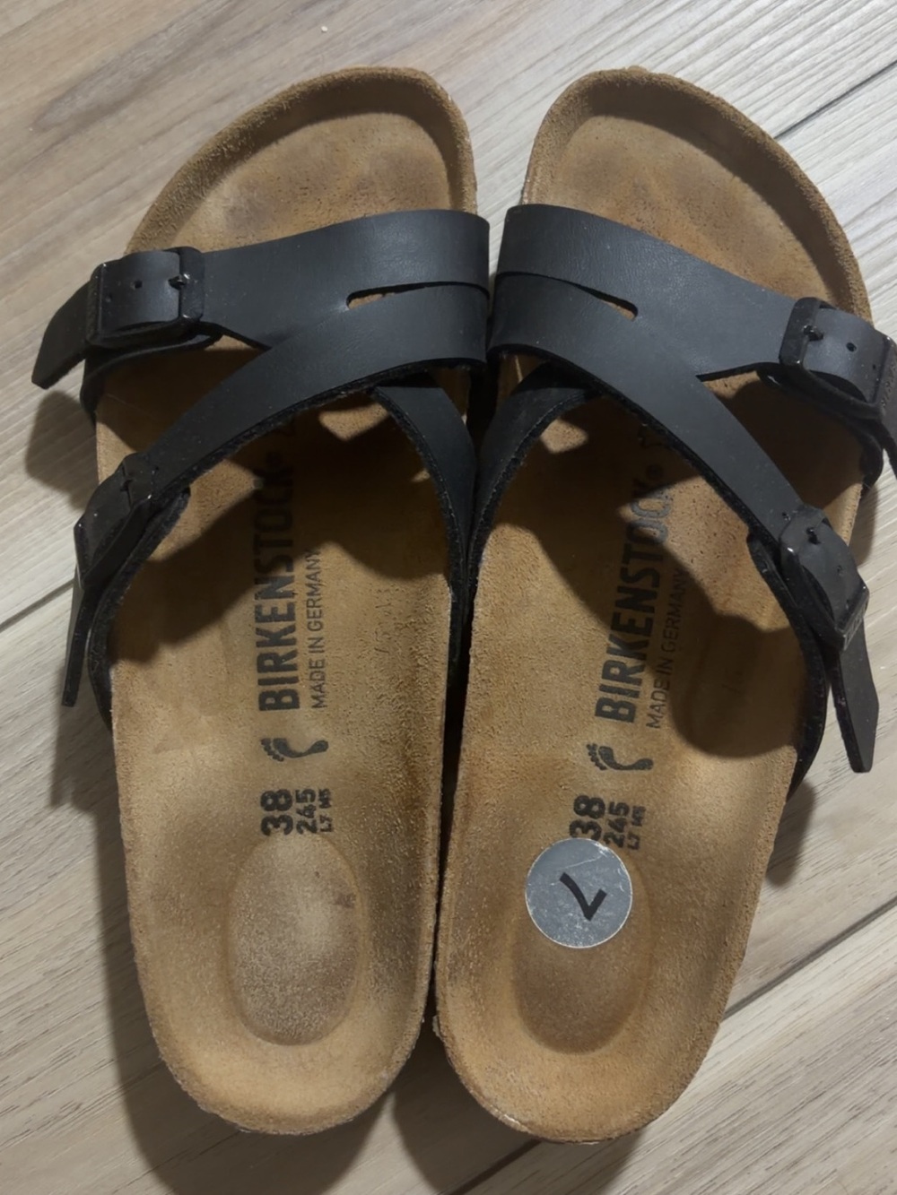 Birkenstock Black Leather Cruz Sandals